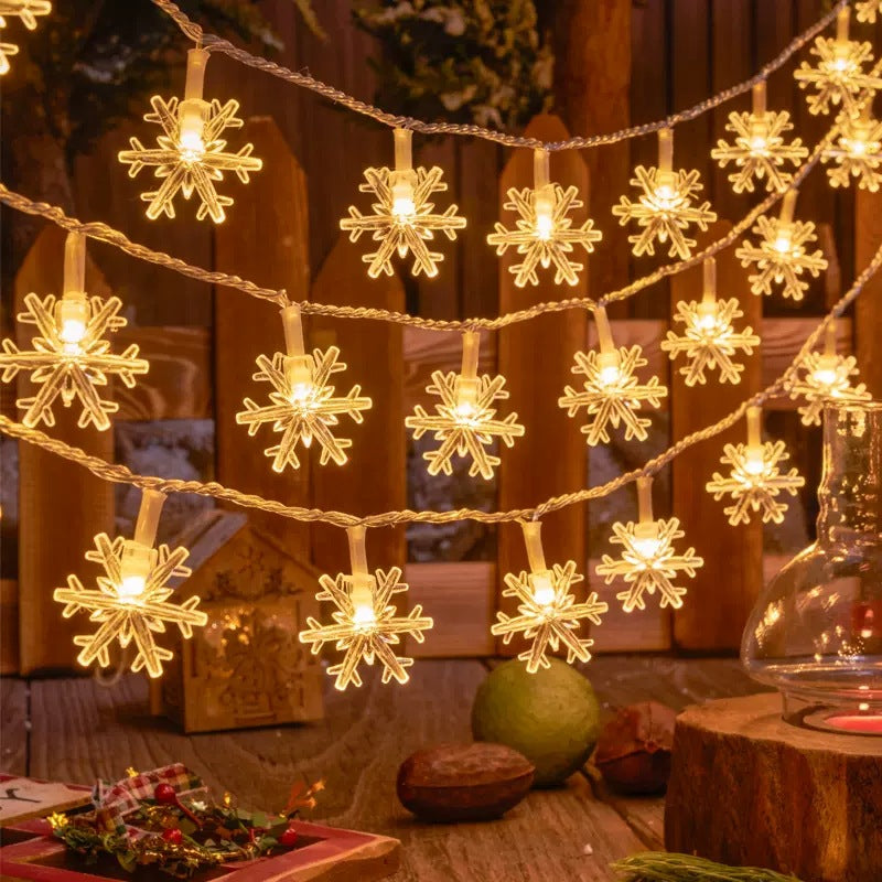 LED string lights with Christmas motifs for festive decoration