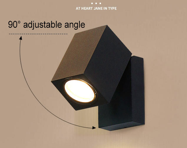 Modern Outdoor Waterproof Square Spotlight Adjustable Angle LED Garden Wall Sconce Lamp | Stornfield