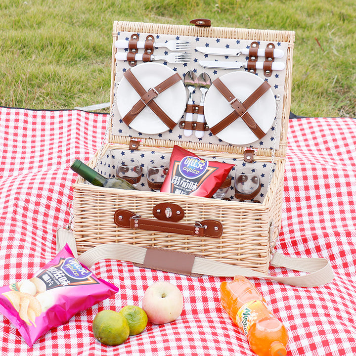 Women's picnic basket with integrated dish set and practical carrying strap Stornfield
