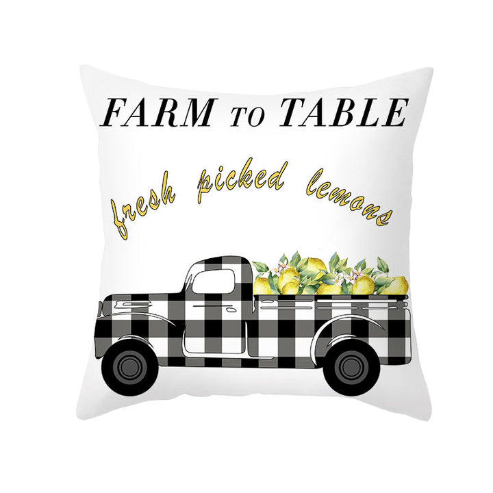 Citrus Illustrated Decorative Throw Pillow Cover with Inspirational Lemon Quote