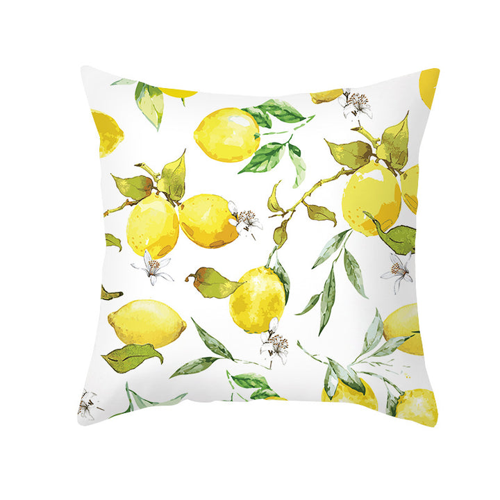 Citrus Illustrated Decorative Throw Pillow Cover with Inspirational Lemon Quote