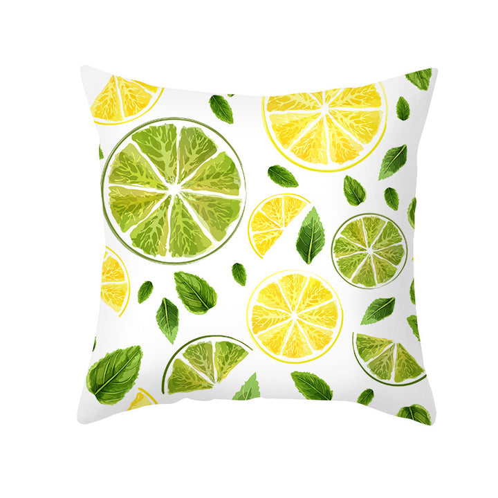 Citrus Illustrated Decorative Throw Pillow Cover with Inspirational Lemon Quote