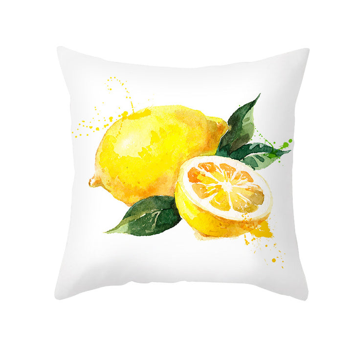 Citrus Illustrated Decorative Throw Pillow Cover with Inspirational Lemon Quote