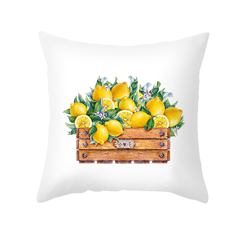 Citrus Illustrated Decorative Throw Pillow Cover with Inspirational Lemon Quote