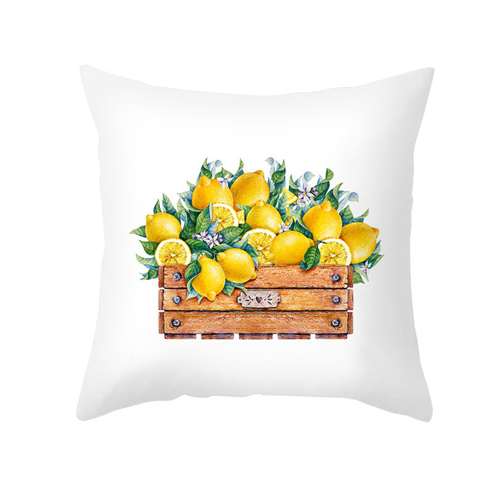 Citrus Illustrated Decorative Throw Pillow Cover with Inspirational Lemon Quote