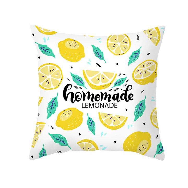 Citrus Illustrated Decorative Throw Pillow Cover with Inspirational Lemon Quote