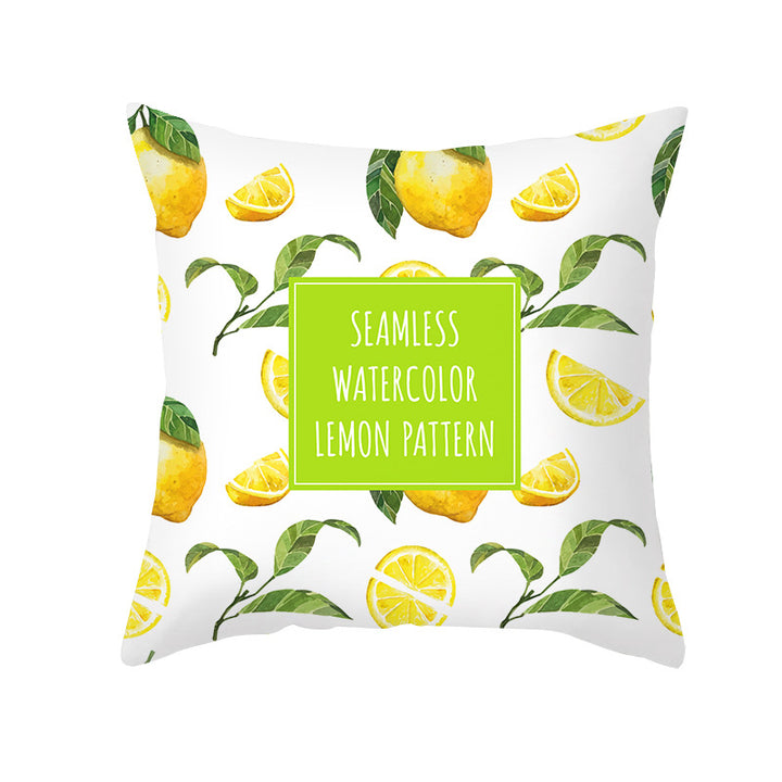 Citrus Illustrated Decorative Throw Pillow Cover with Inspirational Lemon Quote