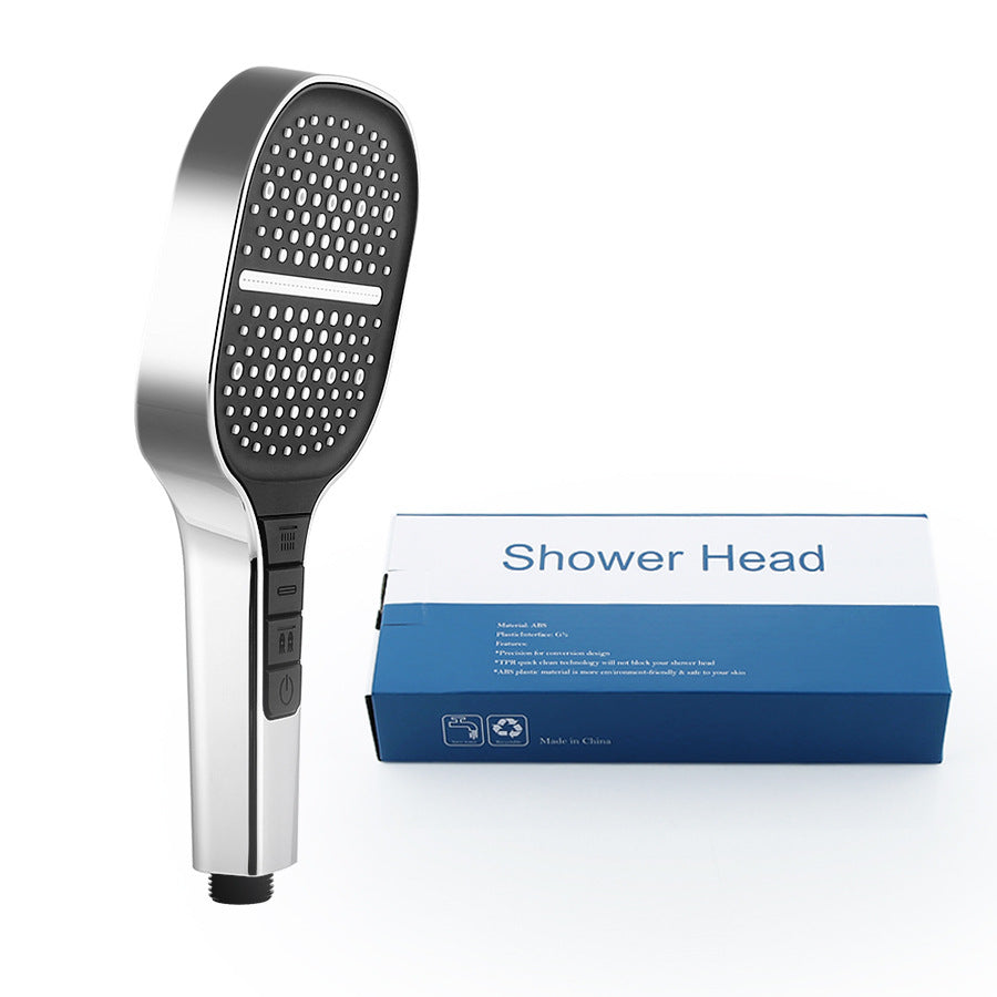 HydraLux 7-Settings Shower Head – Water-Saving & Anti-Scale – Square Chrome | Stornfield