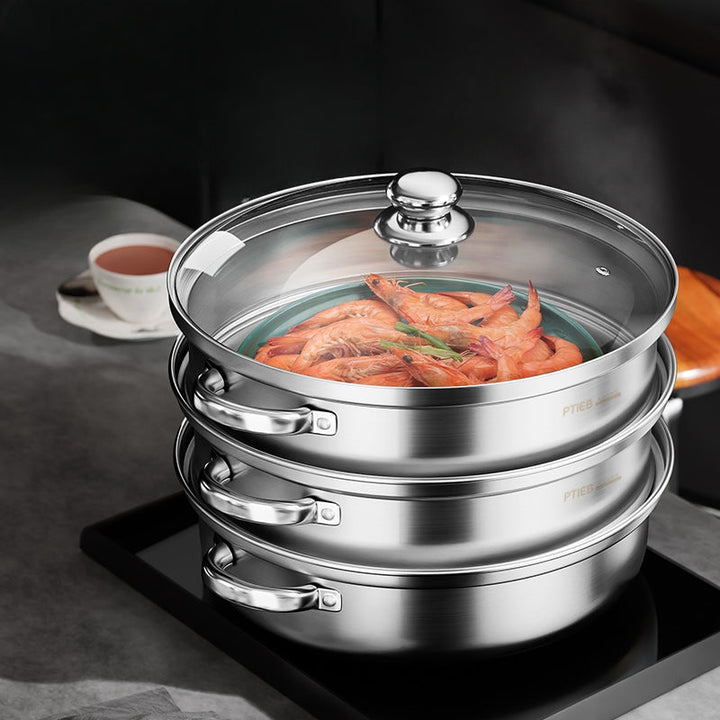 Stornfield | NutriSteam | 3-Tier Stainless Steel Steamer – Healthy Cooking Made Easy