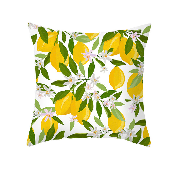 Citrus Illustrated Decorative Throw Pillow Cover with Inspirational Lemon Quote