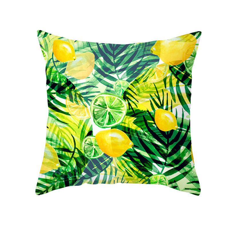 Citrus Illustrated Decorative Throw Pillow Cover with Inspirational Lemon Quote