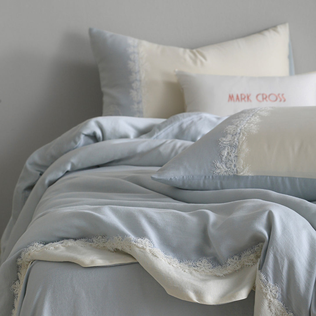 Elegant Tencel bedding set with lace trim