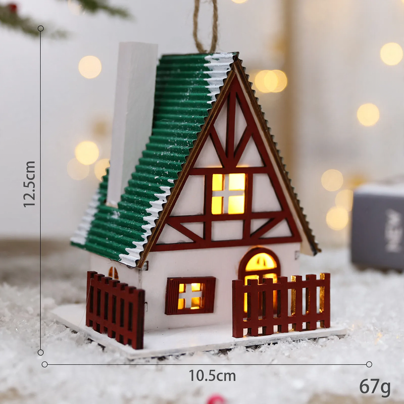 Decorative Christmas wooden house with lighting