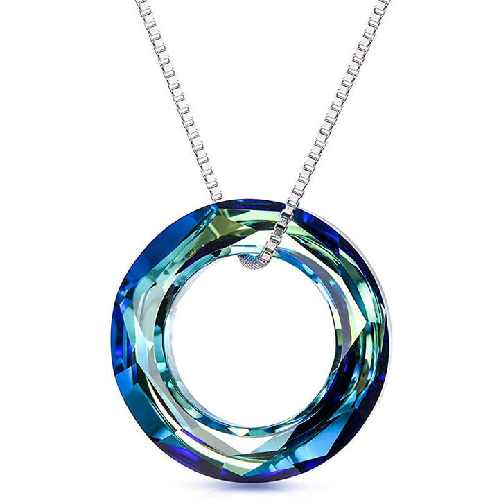 Crystal Circle Pendant Necklace Stornfield