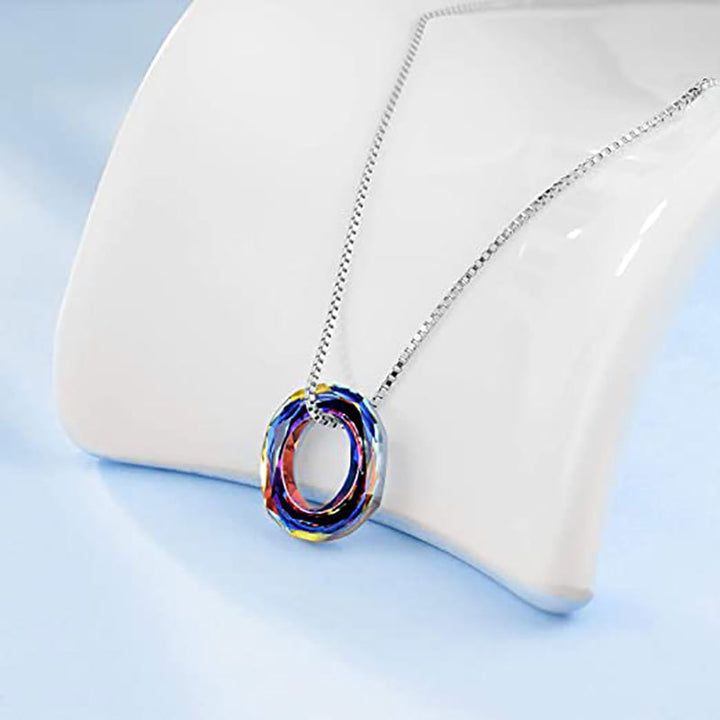 Crystal Circle Pendant Necklace Stornfield