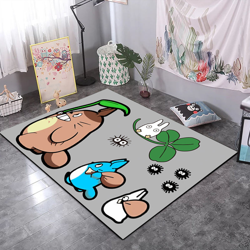 Stornfield | Casual kids rug in black and grey with a tiger deer pattern, made of polyester, animal-friendly rug for the nursery