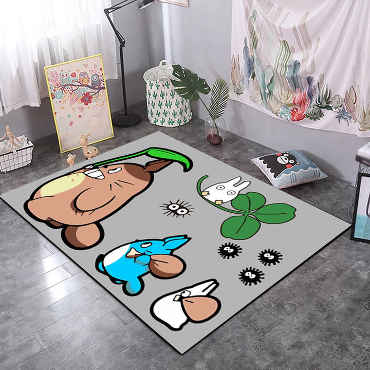 Stornfield | Casual kids rug in black and grey with a tiger deer pattern, made of polyester, animal-friendly rug for the nursery