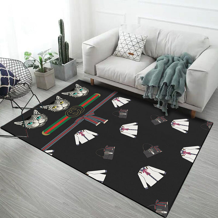 Stornfield | Casual kids rug in black and grey with a tiger deer pattern, made of polyester, animal-friendly rug for the nursery