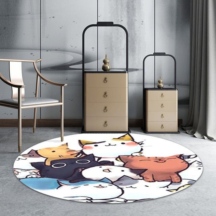 Stornfield | Kids' Rug for Nursery in Black and White Cat Animal Print, Polyester Rug with Anti-Slip Backing