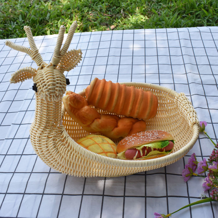 Decorative Woven Animal-Shaped Serving Tray Stornfield