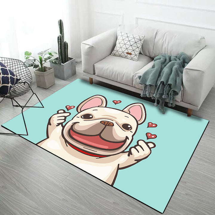 Stornfield | Stylish Kids' Rug in Pink and Grey with Animal Pattern Unicorn Rabbit Dog Non-Slip Polyester Rug for Children's Bedroom
