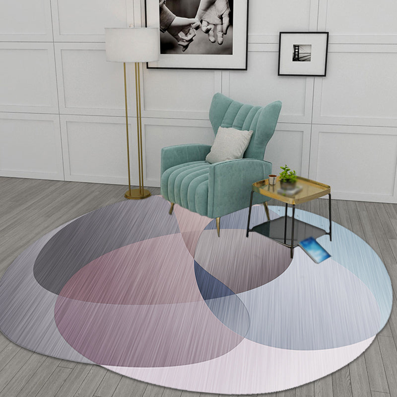 Stornfield | Grey Irregular Stain-Resistant Polyester Colour Block Bedroom Rug