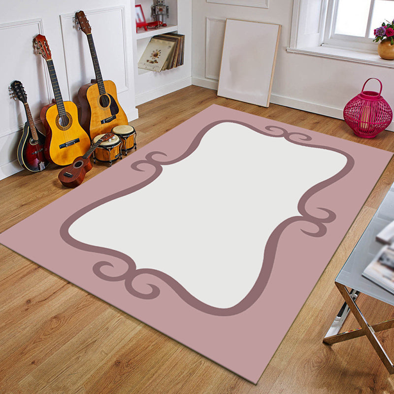 Stornfield | Blue and Black Kids Rug Fairy Tale Whale Ocean Crayon Pattern Polyester Rug Washable Carpet