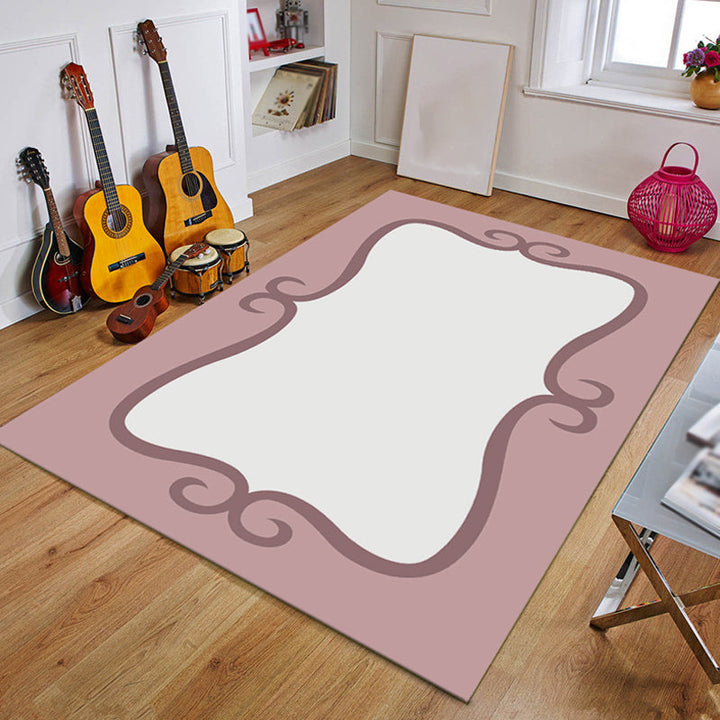 Stornfield | Blue and Black Kids Rug Fairy Tale Whale Ocean Crayon Pattern Polyester Rug Washable Carpet
