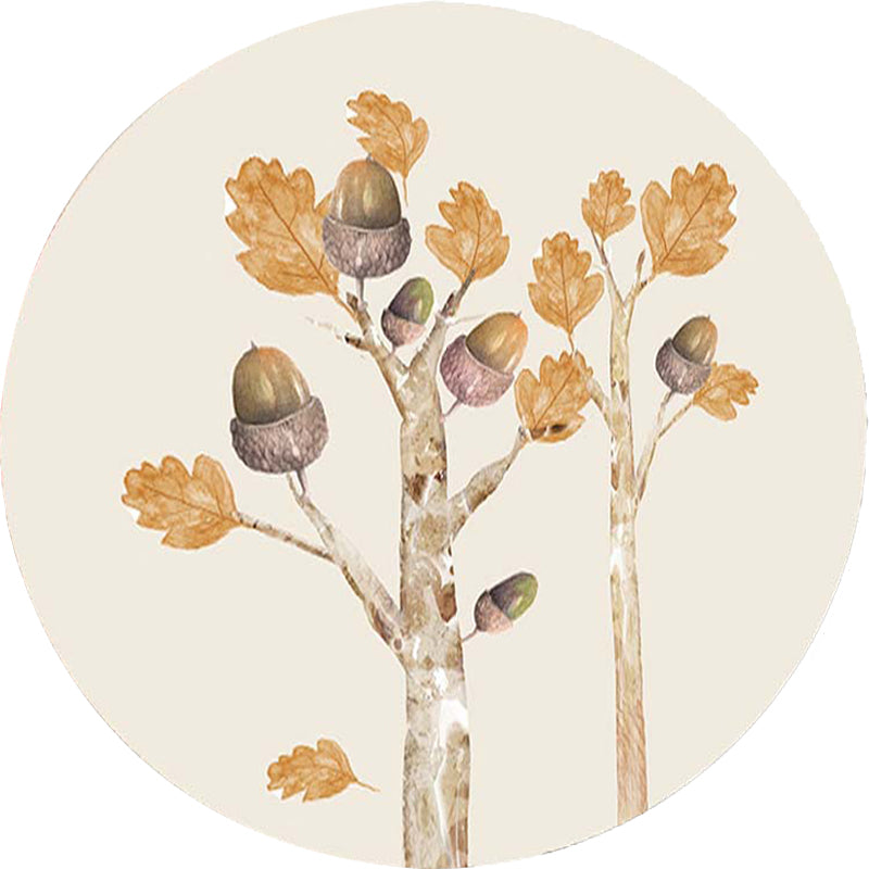 Stornfield | Casual Ivory Kids' Rug with Botanical Tree Pattern Polyester and Pet-Friendly Area Rug for Nursery