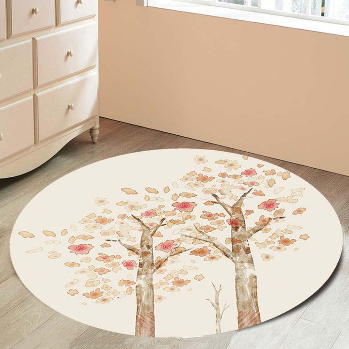 Stornfield | Casual Ivory Kids' Rug with Botanical Tree Pattern Polyester and Pet-Friendly Area Rug for Nursery