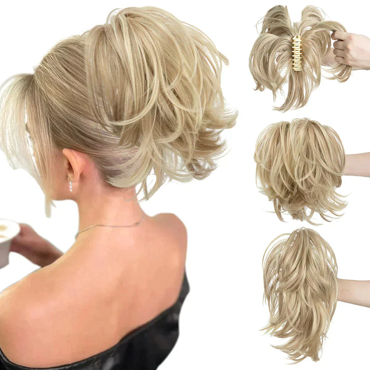 Stornfield | Extension de cheveux en queue de cheval à clip en pince à griffes synthétiques DIY Pièce de coiffure Chignon