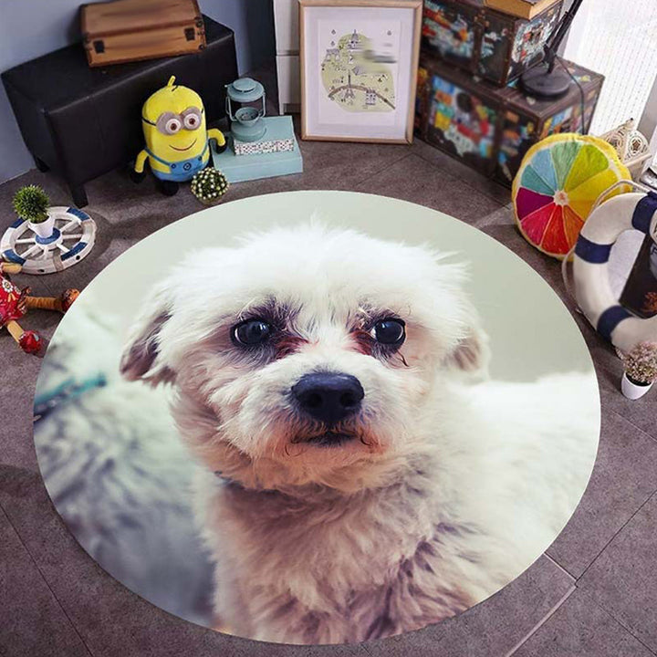 Stornfield | Pink and Red Children's Bedroom Rug Dog Animal Pattern Non-Slip Polyester Rug