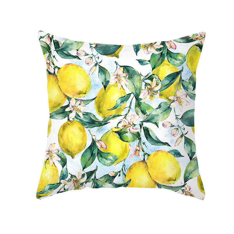 Citrus Illustrated Decorative Throw Pillow Cover with Inspirational Lemon Quote