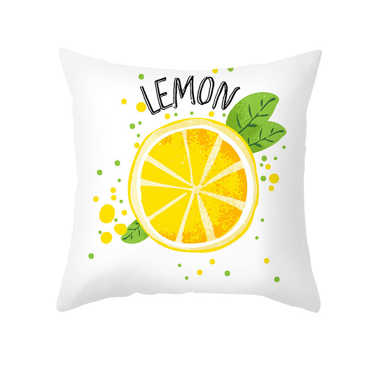 Citrus Illustrated Decorative Throw Pillow Cover with Inspirational Lemon Quote