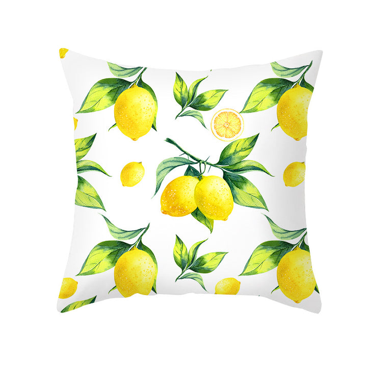 Citrus Illustrated Decorative Throw Pillow Cover with Inspirational Lemon Quote