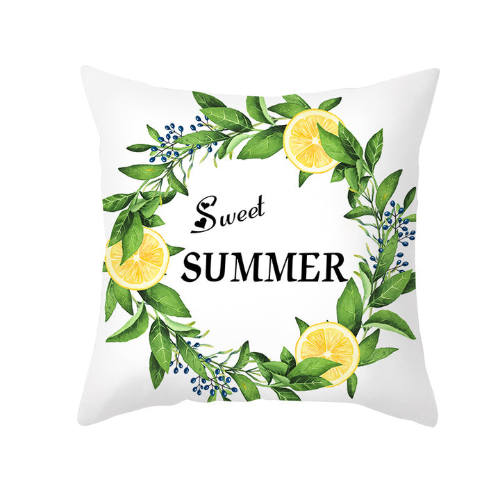 Citrus Illustrated Decorative Throw Pillow Cover with Inspirational Lemon Quote