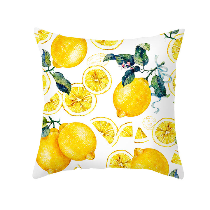 Citrus Illustrated Decorative Throw Pillow Cover with Inspirational Lemon Quote