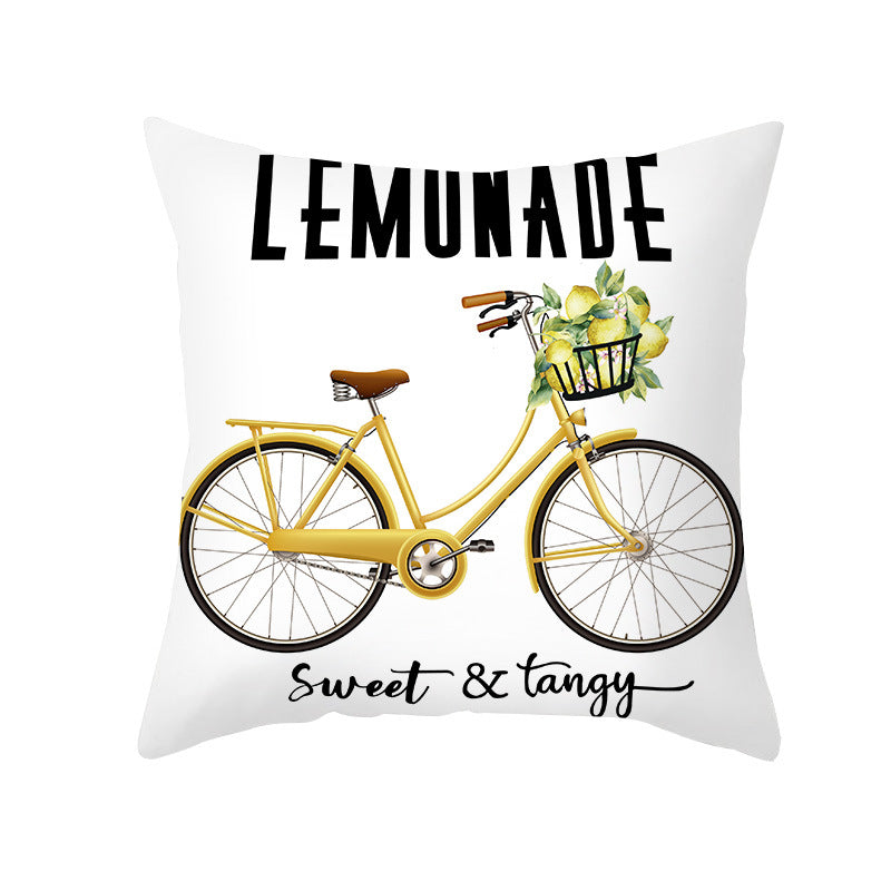 Citrus Illustrated Decorative Throw Pillow Cover with Inspirational Lemon Quote