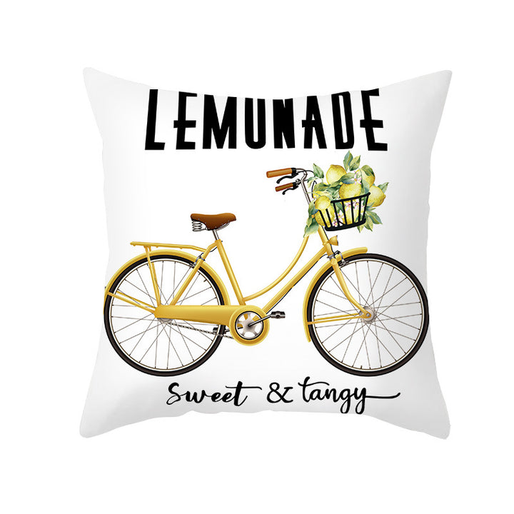Citrus Illustrated Decorative Throw Pillow Cover with Inspirational Lemon Quote