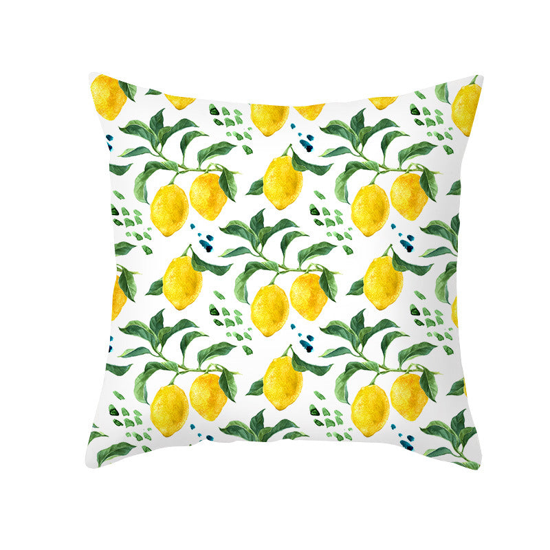 Citrus Illustrated Decorative Throw Pillow Cover with Inspirational Lemon Quote