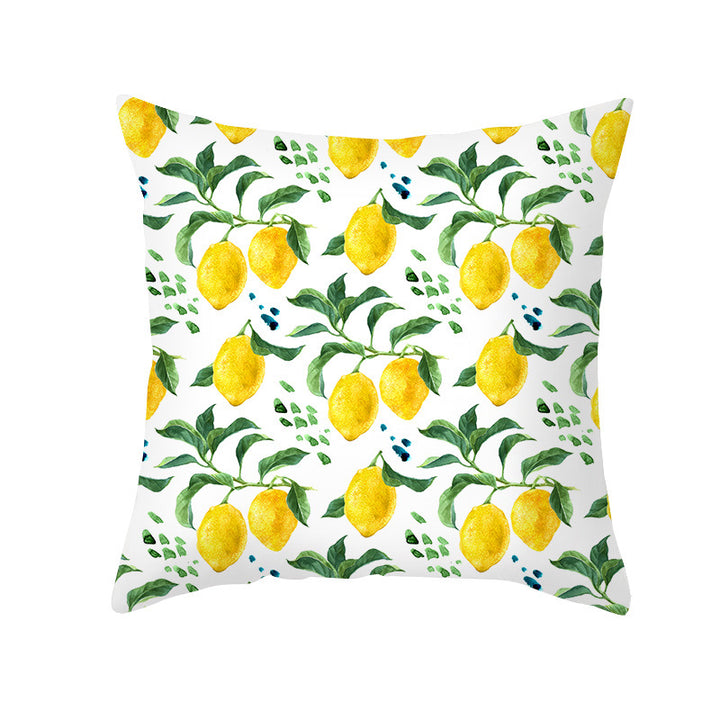 Citrus Illustrated Decorative Throw Pillow Cover with Inspirational Lemon Quote