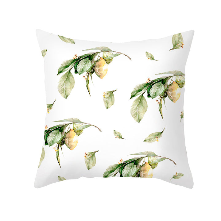 Citrus Illustrated Decorative Throw Pillow Cover with Inspirational Lemon Quote