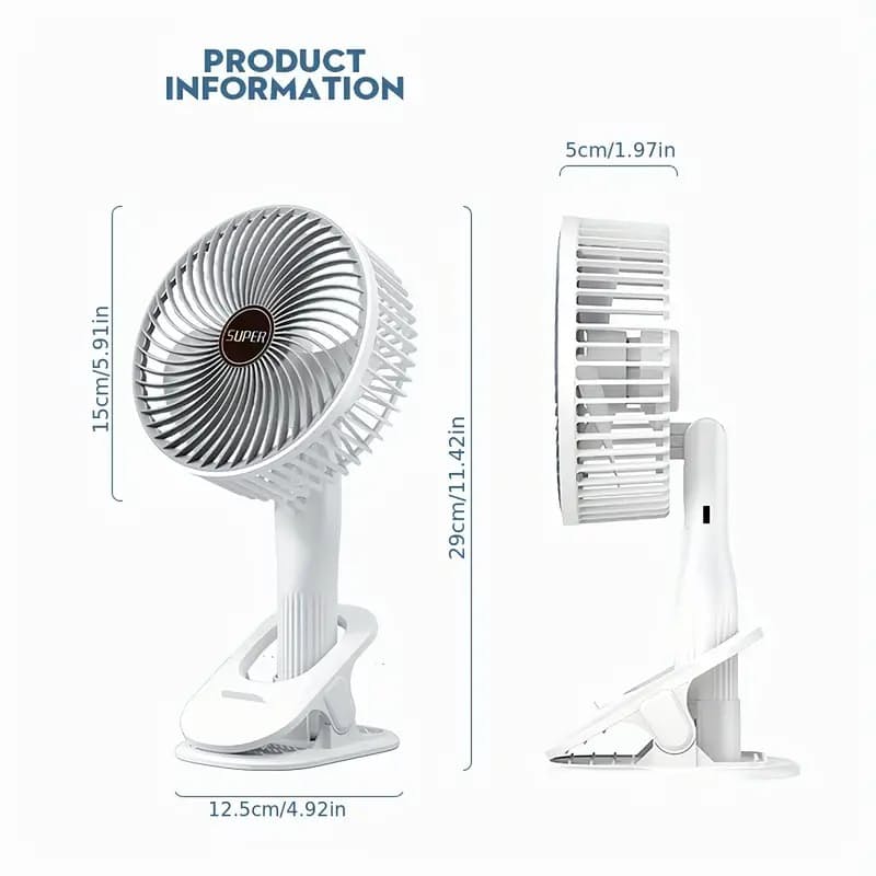 Portable  Rechargeable  Desk Fan | Stornfield