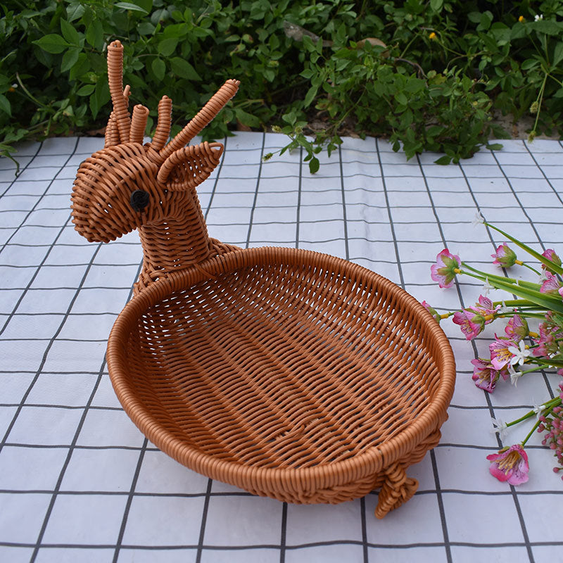 Decorative Woven Animal-Shaped Serving Tray Stornfield
