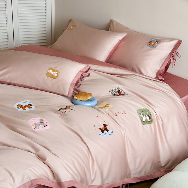 Cotton bedding set, 100S, cartoon pattern