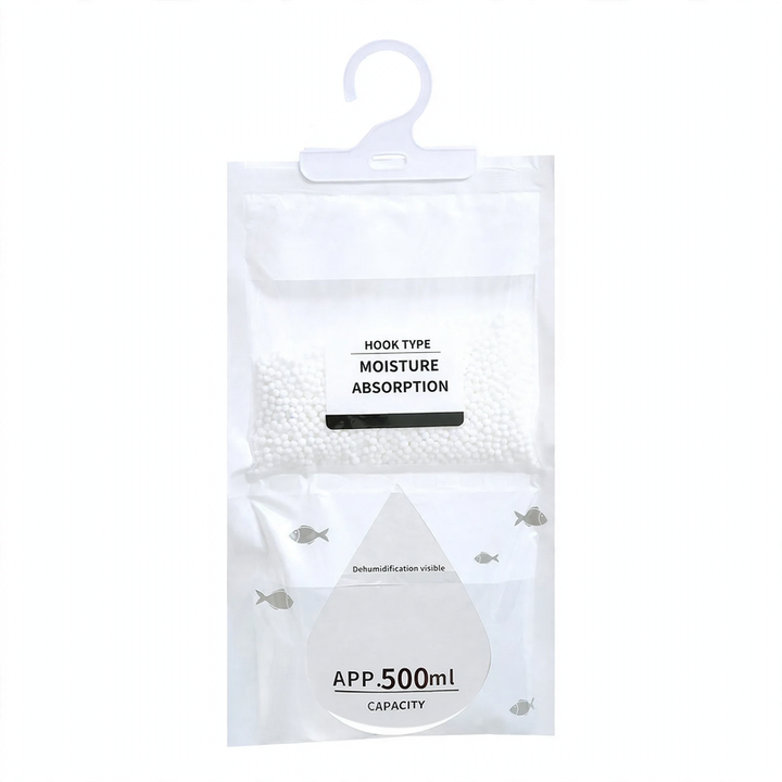 Hanging dehumidifier for wardrobes