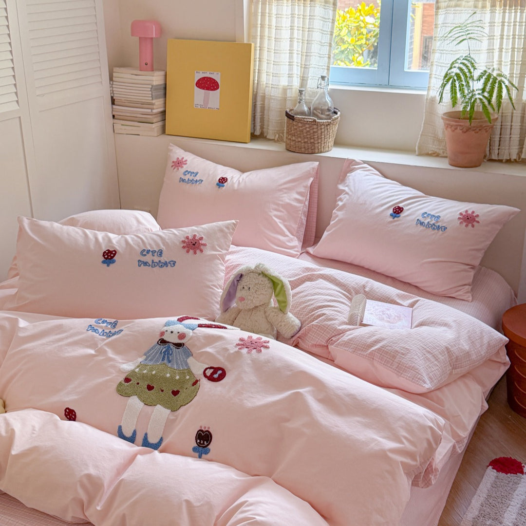 Cotton bedding, embroidered, cartoon design