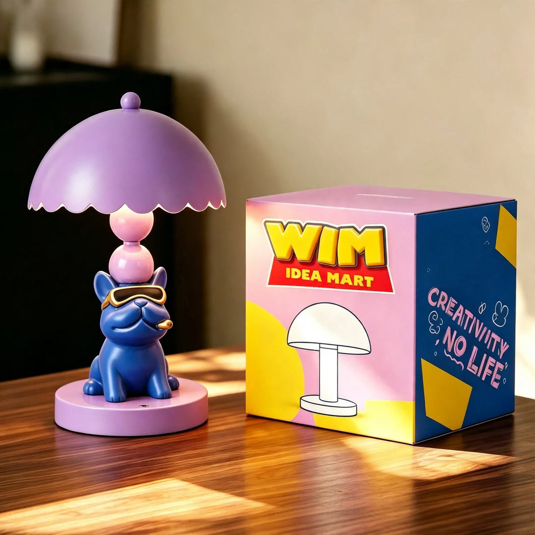 Cool French Bulldog Table Lamp Purple