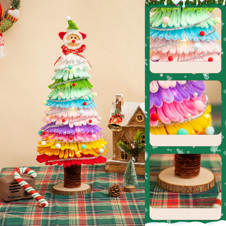 DIY Christmas Tree Table Decoration made of Bendable Plush