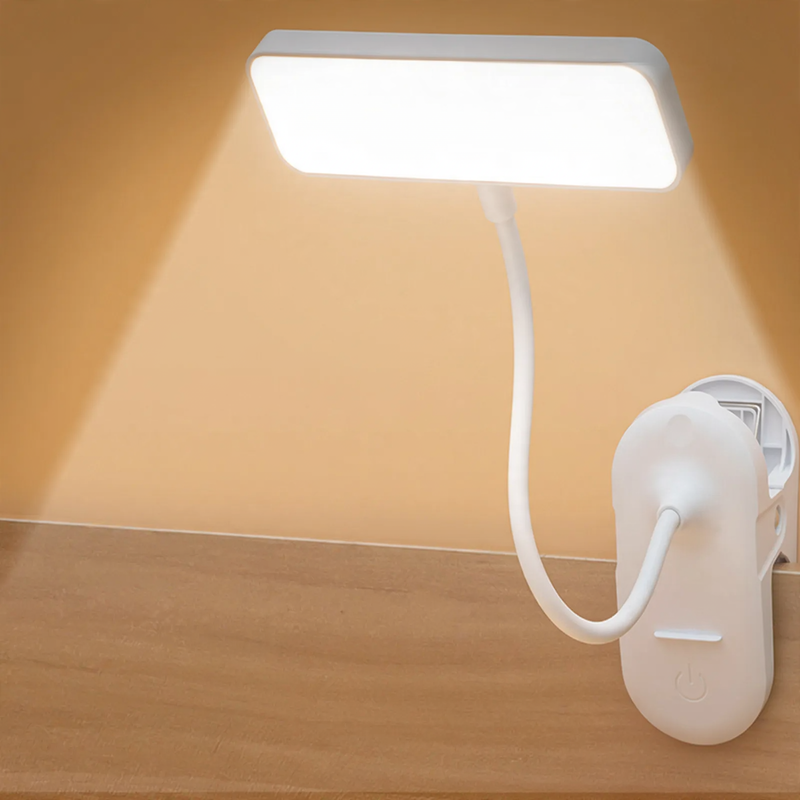 LED clamp lamp for desk and bed, eye-friendly